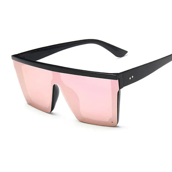 Firkantede solbriller dame luksus vintage merke designer solbriller kvinnelig stor ramme speil svart sølv flat topp Oculos De Sol