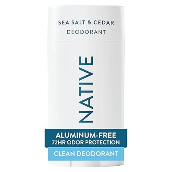 Naturlig deodorant indeholder naturlige ekstrakter, 72 timers lugtkontrol, deodoranter til mænd og kvinder, fri for aluminium, havsalt og cedertræ, 