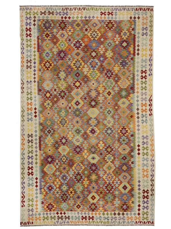 Kilim Afghan Old Style Rug 302X488 Brown/Orange Large Wool