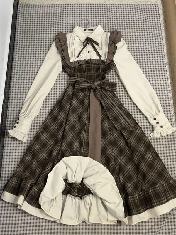 AliExpress - Französisch Vintage Midi Kleid Frauen Casual Abend Party Plaid Kleid Büro Dame Outwear Einteiliges Kleid Koreanische Mode Frühling Chic