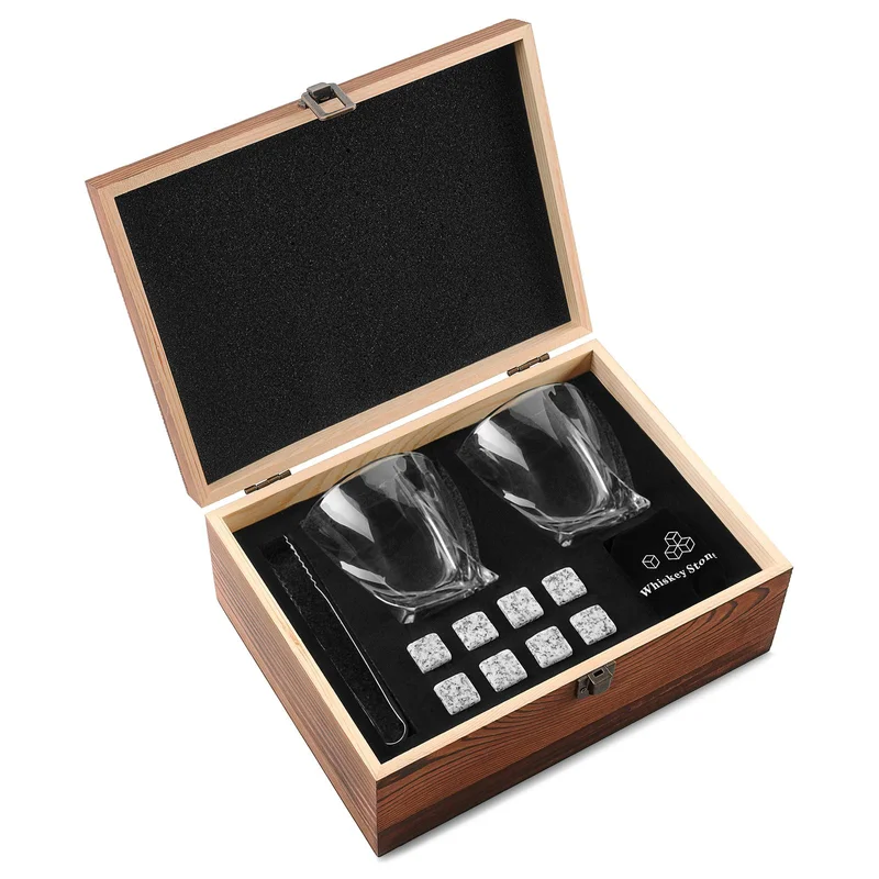 Whiskey Set | Glasses, Tongs, and Granite Stones for Men - Gifts for foodies