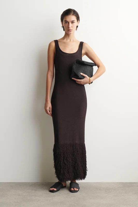 COS Folded Clutch Bag - Straw in Black - Women