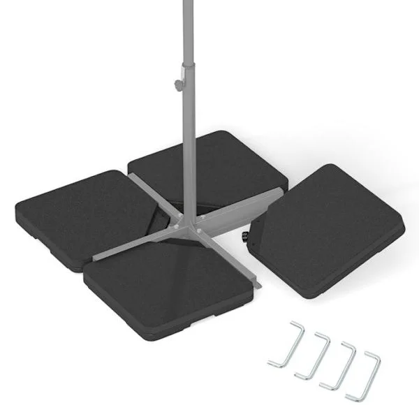 Parasolfot - COSTWAY - Fylld med vatten 60KG & sand 84KG - 4 robusta delar