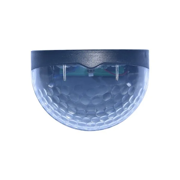 Solcellsstaketlampa, 6LED halvcirkelformad bordslampa, trädgårdslampa, trädgårdslampa (svart skal svart ljus)