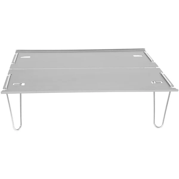 Outdoor Folding Aluminum Alloy Camping Table, Portable Mini Table, BBQ Table, Super Camping Table, Silver