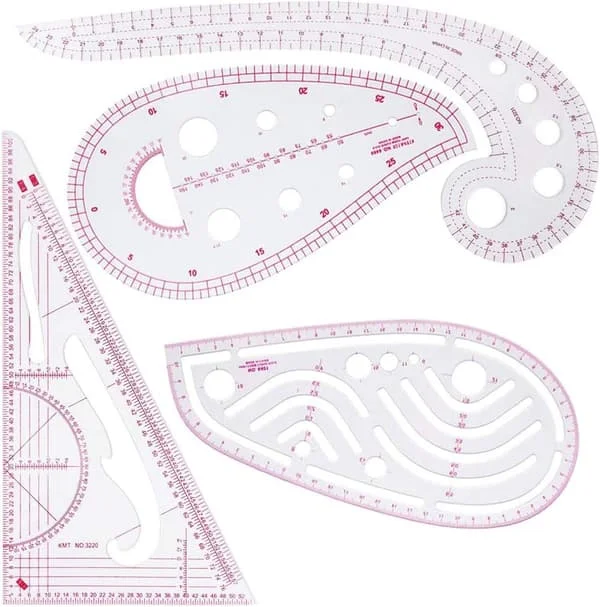 Sewing Ruler 4 Pieces Clothing Ruler Metric Ruler Curve Ruler, ZQKLA