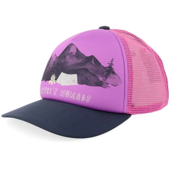 Jack Wolfskin - "Kids Animal Mesh K Print Freesia A-Frame Trucker " Trucker Purple Cap - @ Hatstore