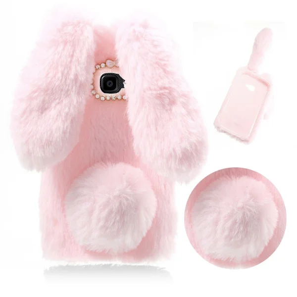 Fluffy Rabbit Samsung Xcover 4 / Samsung Galaxy Xcover 4S skal - Rosa