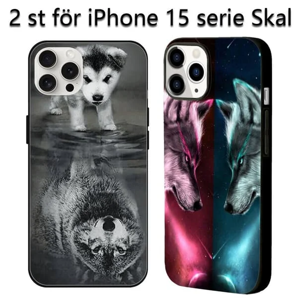 2 st Söta Djur iPhone 15 Pro Skyddsfodral, Alla hjärtans dag 15pro iPhone-fodral för iPhone 15 Plus 15 Pro 15 Pro Max