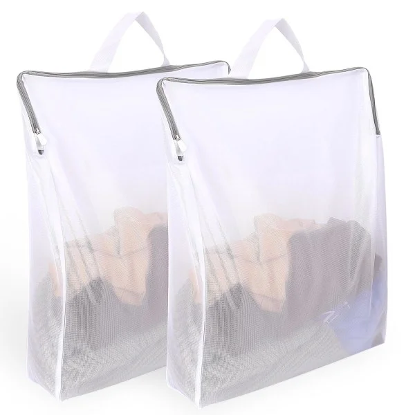 2-pack tvättpåsar med dragkedjor, tvättpåse med handtag, nät tvättpåse, hängande tvättpåse, tvättpåsar med dragkedja för underkläder strumpor