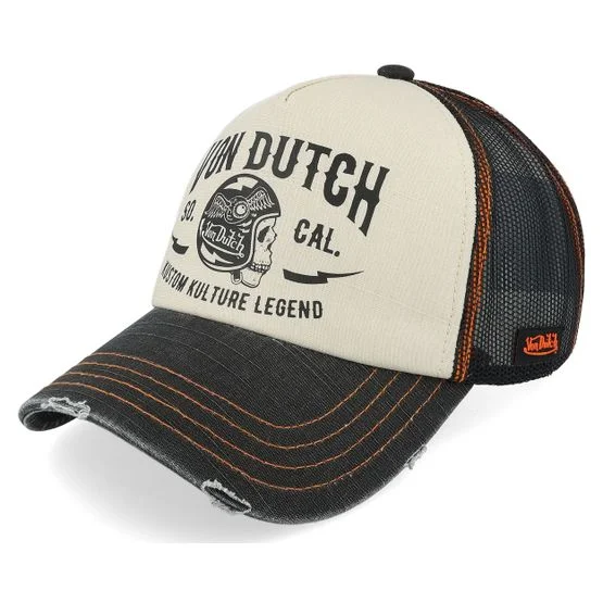 Von Dutch - Beige trucker Caps - Crew Black/Beige Trucker @ Hatstore