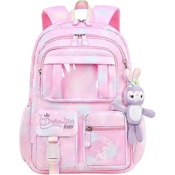 Børnepiger Skoletaske Børn Primær Skoletaske Bogtaske Vandtæt Nylon Rygsæk Casual Daypack 5-12 år