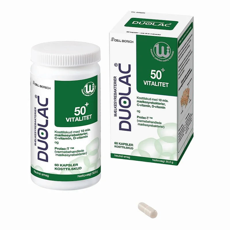 DUOLAC 50+ Vitalitet 60 stk, Helse & Madvarer, Mælkesyrebakterier, Mælkesyrebakterier Til Børn