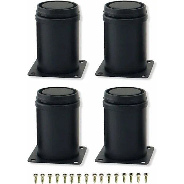 8 cm Black Adjustable Stainless Steel Furniture Legs for Cabinets, Tables, Sofas, Furniture Feet, Black, 8 cm
