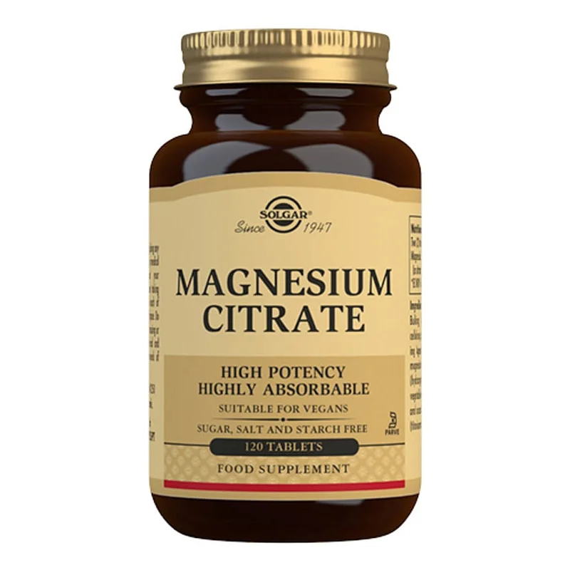 Solgar Magnesium citrat 200mg 120 tabl., Helse & Madvarer, Mineraler, Magnesium