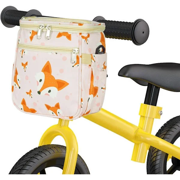 Kids Bike Basket, Kids Handlebar Bag, Kids Bicycle Basket, Waterproof Handlebar Bag with Detachable Shoulder Strap