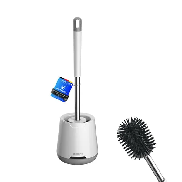 Børster og toalettbrett (børste og støtte for WC, silikon), hvit