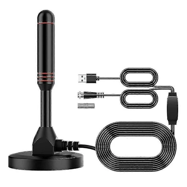 Digital HDTV-antenne - Inkluderer magnetisk base og koaksialkabel - TV-antenne Terrestrisk TV-antenne - Indendørs eller udendørs