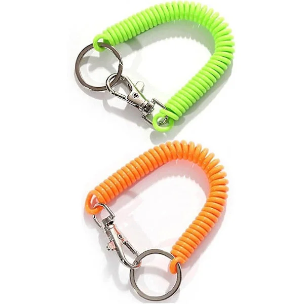 Spiral Stretch Nyckelring Elastisk Fjäderrep Nyckelring Utomhus Anti-förlorad Telefon Fjädernyckel Snodd Spänne Haken
