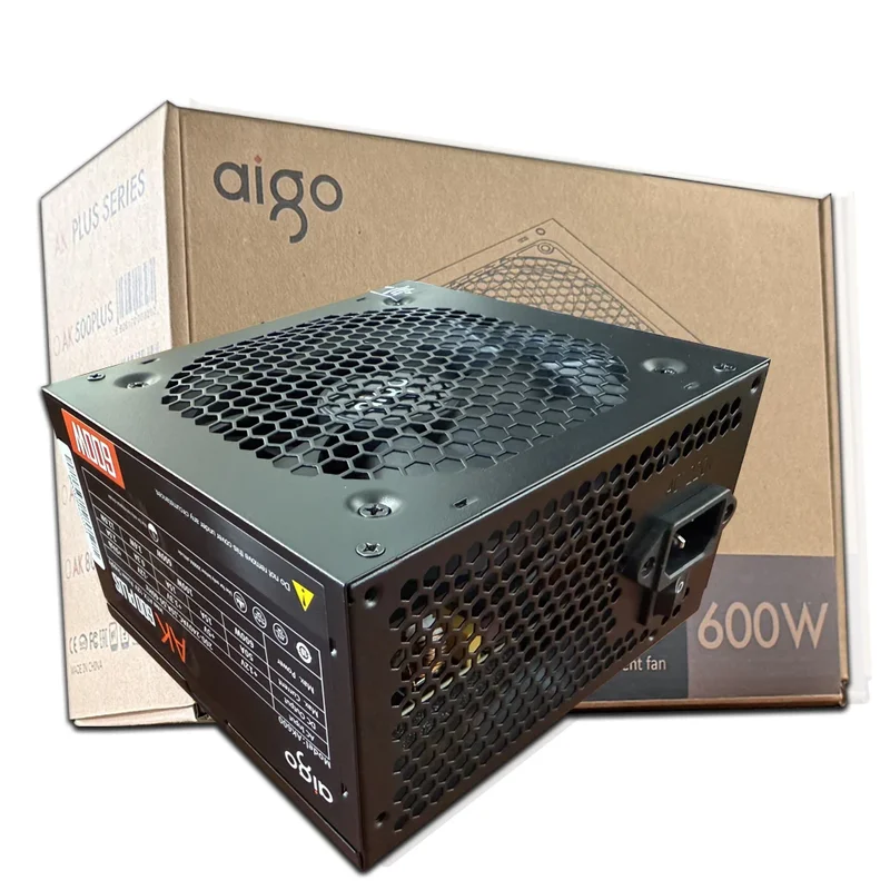 AliExpress - Aigo-Bloc d'alimentation PC PSU AK 600W, noir, jeu, silencieux, 120mm, ventilateur RVB, 24 broches, 12V, ATX, alimentation d'ordinateur 