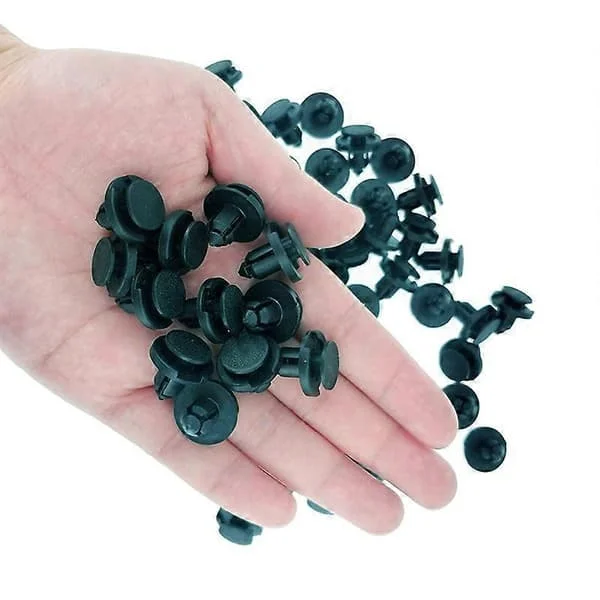 50st 8mm diameter 8mm svarta plastfästen nitar clips fordon bil stötfångare dörrpanel skärmfoder clips hållare
