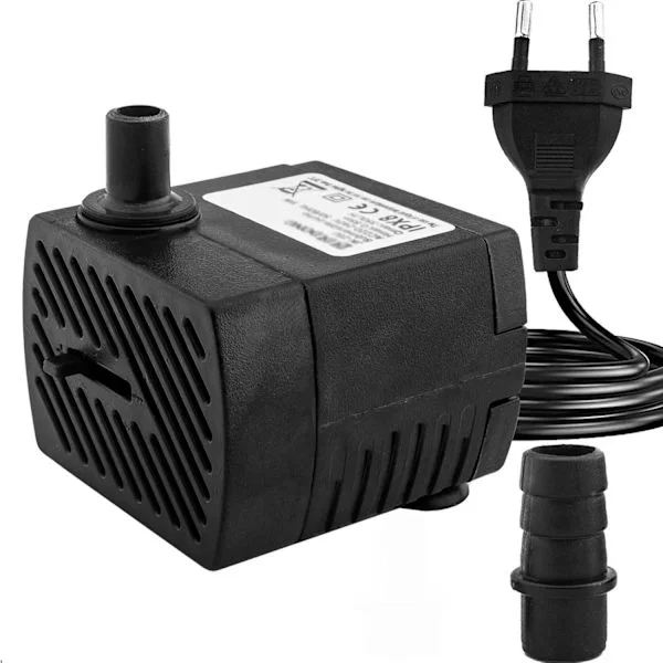 【NX】Minivattenpump (350 l/h, 5 watt), ultratyst akvariepump med högt placerad nav, med strömsladd, fontän, staty