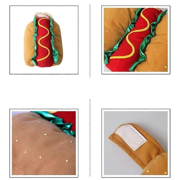 Sjovt kæledyr hund kat kostume til Halloween juleudklædning Cosplay Hotdog - Størrelse M_1