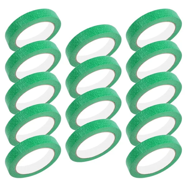 14 ruller grøn malertape til maling – medium klæbestyrke malertape 20 mm x 30 m, multifunktionel bil- og vægmaling papir DIY håndværk -