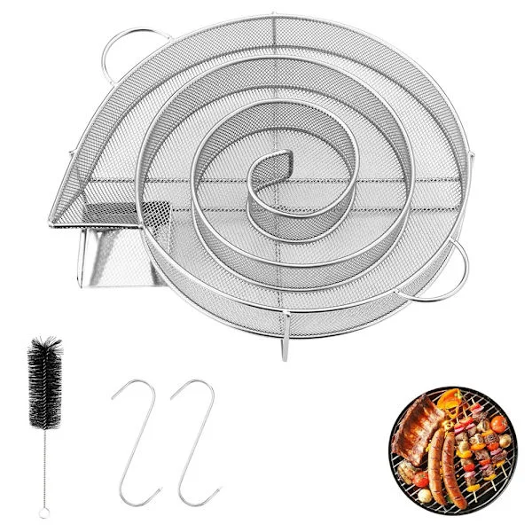 Kallröksgenerator för rök, rökning av kött och fisk med rengöringsborste, grill, BBQ-rök, varm- och kallrökning, BBQ, sågspån, kol