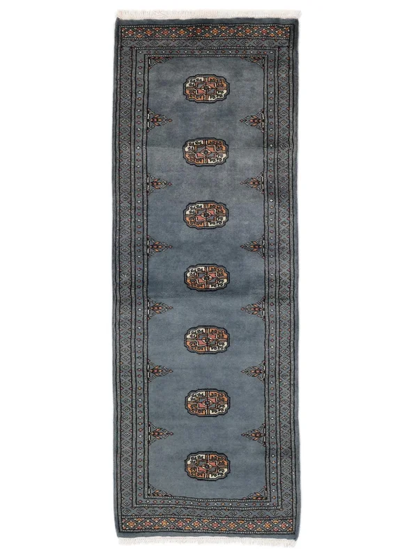 63X177 Tapete Paquistão Bucara 2Ply Oriental Passadeira Preto/Azul Escuro (Lã, ) Carpetvista