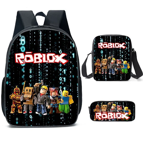 Roblox studentsekk Koreansk versjon av barneskole- og ungdomsskoleelevers sekk ins stil motetrend sekk tredelt sett A9