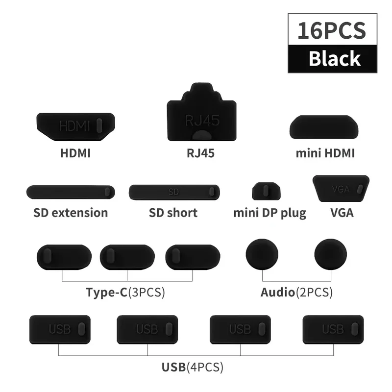 AliExpress - Silikon USB Typ C Laptop Interface Staub Protektoren Universal Notebook Anti Staub Stecker Für Laptop Zubehör Anti-Staub Kappen set
