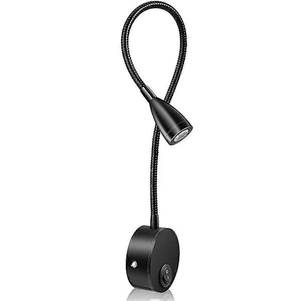 LED Wall Lamp Reading Lamp, 360 Degree Rotation, Bedside Lamp, Flexible Gooseneck Lamp, Warm White Bedside Lamp, Wall Mount, with Switch, Gooseneck 
