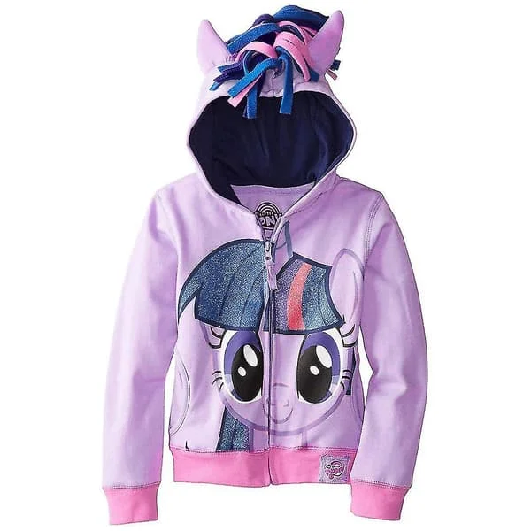 Barn Flickor Pojkar My Little Pony Regnbåge Hoodie Jacka Vingar Randig Sweatshirt Twilight Dash Huvtröja