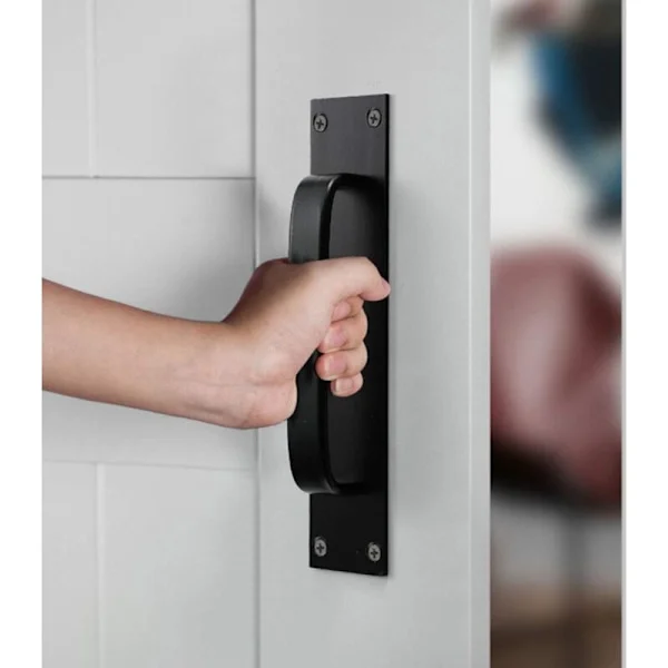 Skjutdörrhandtag, Skåpdörrhandtag, Dekorativt Handtag, för Tung Användning, Ytterdörr, Innerdörr, Garagedörr, Garderob (Svart)
