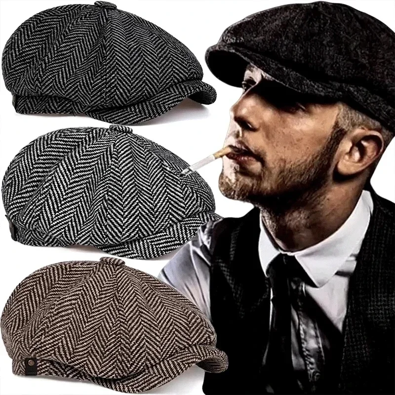 AliExpress - Chapeau classique pour hommes casquettes Vintage rétro Tweed Peaky Blinders béret chapeau casquette plate chapeaux de rue pour femmes 