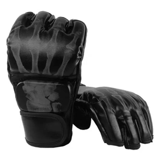 Half Finger Sports Gloves Ergonomic PU Leather Punching Bag Gloves Training Gloves for Sandbags