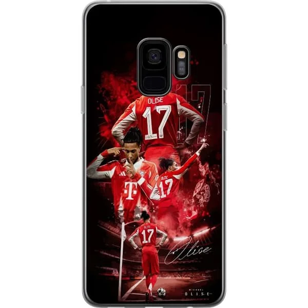 Yhteensopiva Puhelinkuori Samsung Galaxy S9 Michael Olise punaisessa pelipaidassa numerolla 17 ja dramaattisella stadionympäristöllä