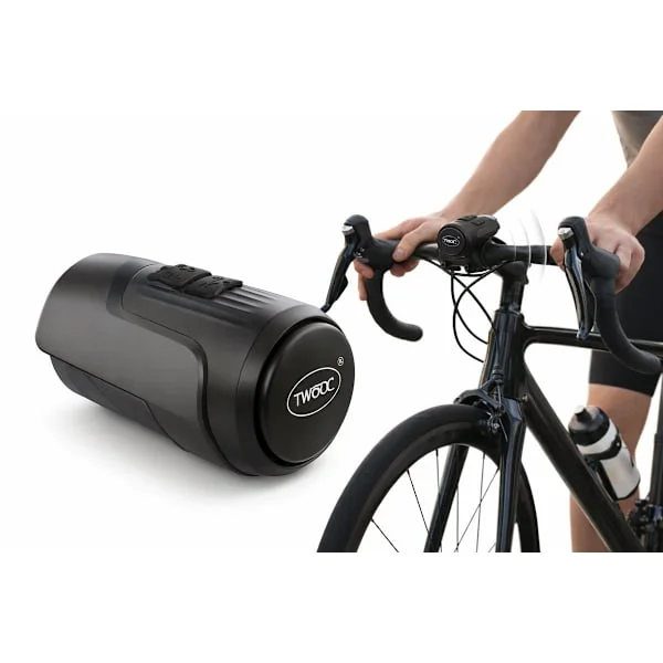 Elektronisk sykkelklokke med tyverialarm, 125dB høyt horn 2-i-1, USB oppladbar IPX5 for sykkel elsykkel fatbike, svart