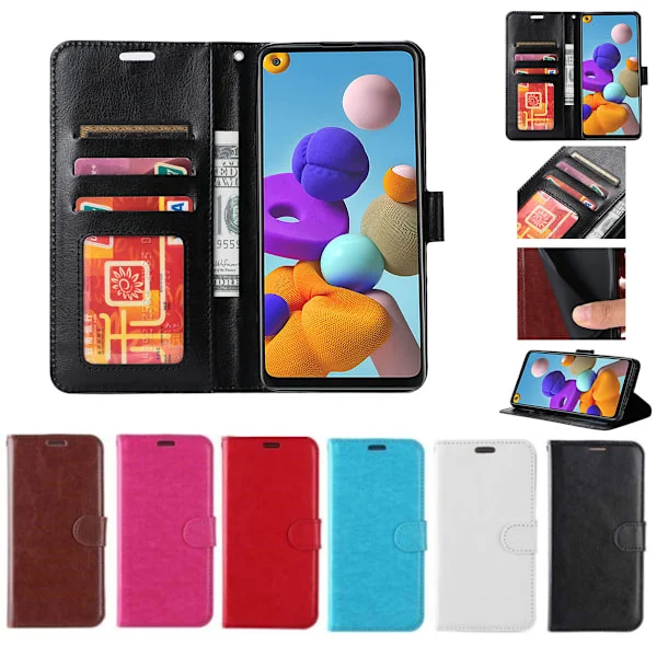 Samsung S21 ULTRA Plånboksfodral i LÄDER (3 kort) - Blå