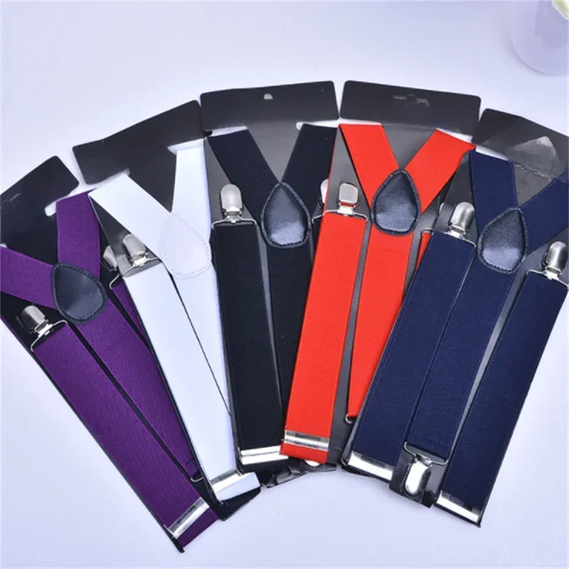 AliExpress - Einfarbig Elastische Leder Hosenträger Hosenträger Männer Frauen Schwarz Blau Rot Verstellbare Träger Für Hochzeit Anzug Rock Zubehör 
