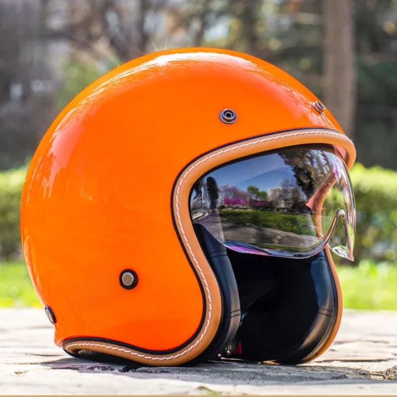AliExpress - Casque Jet DOT casque ouvert pour hommes femmes rétro 3/4 casques De Moto Vintage café Racer demi-visage casque Capacete De Moto