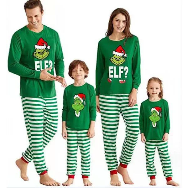Matching Christmas Pajamas for Family Greenwich - Parent-Child Set for Kids 8-9T