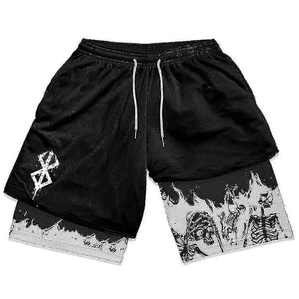 Y2k Dødninghode Herre Streetwear Anime Treningsshorts Trening Gym Treningsshorts Klær -NMAOV