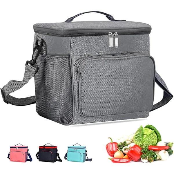 A lunch bag, insulated lunch bag for work, 11-liter large capacity with dual compartments to keep lunch cool.