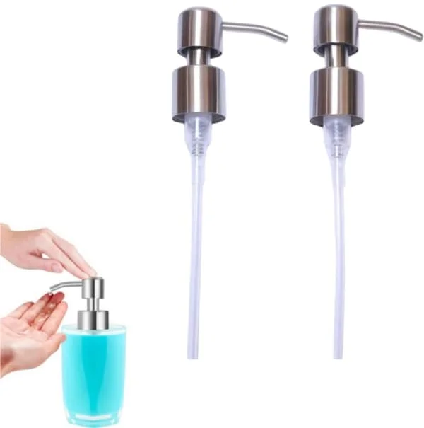 2-pak Rustfrit Stål Sæbedispenser Hoved Sæbedispenser Spray Hoved Pumpe Håndsæbe Spray Hoved Rustfrit Stål Sæbedispenser Korrosion 22mm