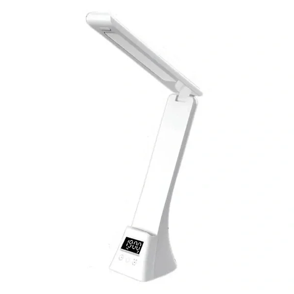 Rechargeable Desk Lamp, Eye-Friendly Desk Lamp with LCD Screen, Foldable Arm, Eye-Friendly Table Lamp, White