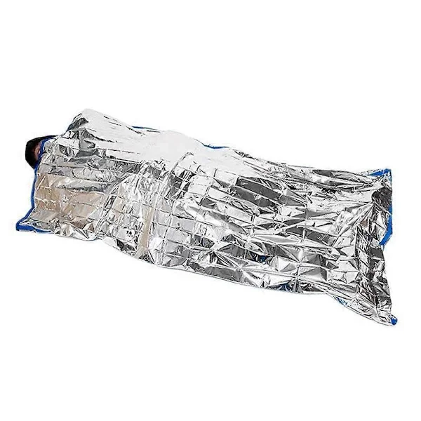 Bærbar vanntett nødoverlevelse sovepose utendørs Edc campingutstyr termisk sekk førstehjelpsredningssett Mylar teppe