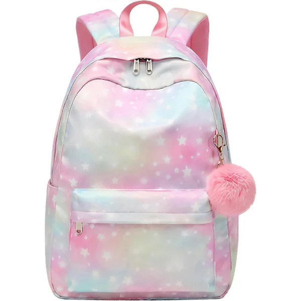School Bag for Girls and Boys 8+, Solid Color Backpack for 14-inch Laptop, Waterproof School Bag for School Trip, Everyday Backpack Star