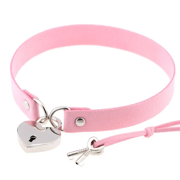 Heart Hänglås Choker Halsband med nycklar för kvinnor Punk Gothic Choker Halsband Cosplay Choker Heart Hänglås krage